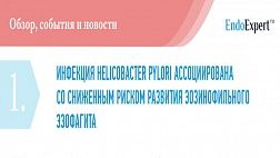 ИНФЕКЦИЯ HELICOBACTER PYLORI АССОЦИИРОВАНА СО СНИЖЕННЫМ РИСКОМ РАЗВИТИЯ ЭОЗИНОФИЛЬНОГО ЭЗОФАГИТА