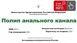 Полип анального канала. Взрослые. Клинические рекомендации 2024 - 2026